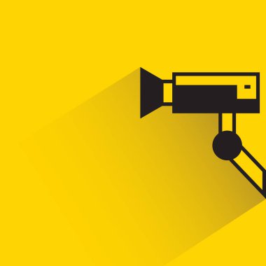 CCTV security camera icon on yellow background