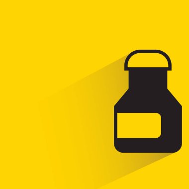 beverage bottle packaging on yellow background