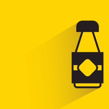 beverage bottle packaging on yellow background