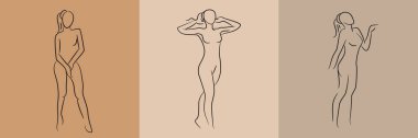 sketch and hand drawn woman pose set illustration