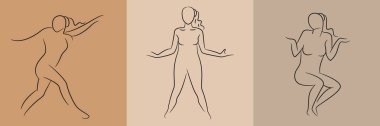 sketch and hand drawn woman pose set illustration