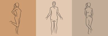 sketch and hand drawn woman pose set illustration