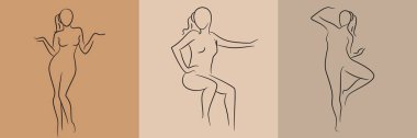 sketch and hand drawn woman pose set illustration