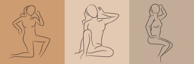 sketch and hand drawn woman pose set illustration