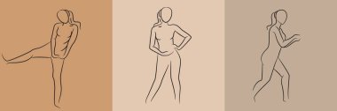 sketch and hand drawn woman pose set illustration