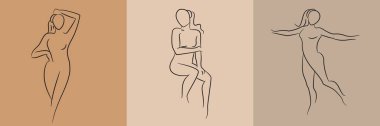 sketch and hand drawn woman pose set illustration