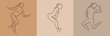 sketch and hand drawn woman pose set illustration