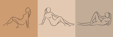 sketch and hand drawn woman pose set illustration