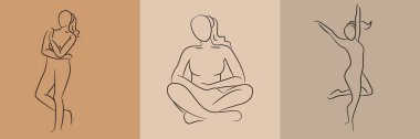 sketch and hand drawn woman pose set illustration