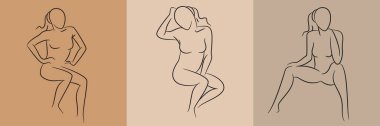 sketch and hand drawn woman pose set illustration