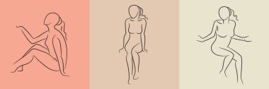 sketch and hand drawn woman pose set illustration