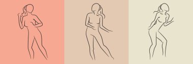 sketch and hand drawn woman pose set illustration