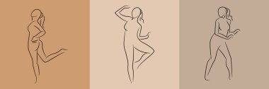 sketch and hand drawn woman pose set illustration