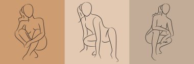 sketch and hand drawn woman pose set illustration