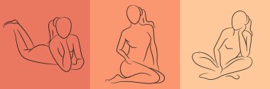 sketch and hand drawn woman pose set illustration