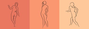 sketch and hand drawn woman pose set illustration