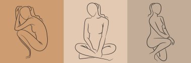 sketch and hand drawn woman pose set illustration