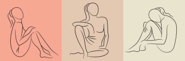 sketch and hand drawn woman pose set illustration