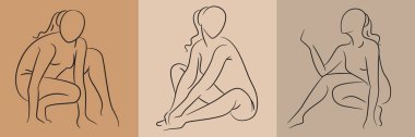 sketch and hand drawn woman pose set illustration