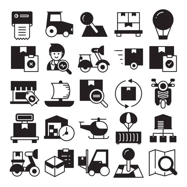 delivery and logistics icons set