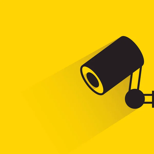 Cctv Security Camera Icon Yellow Background — Stockvektor