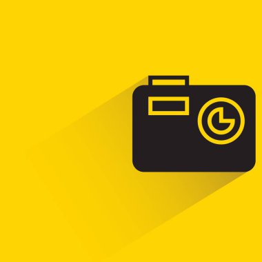 camera icon with shadow on yellow background