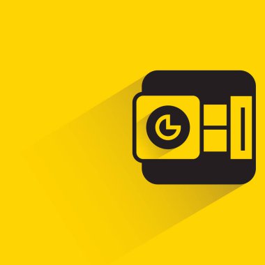 camera icon with shadow on yellow background