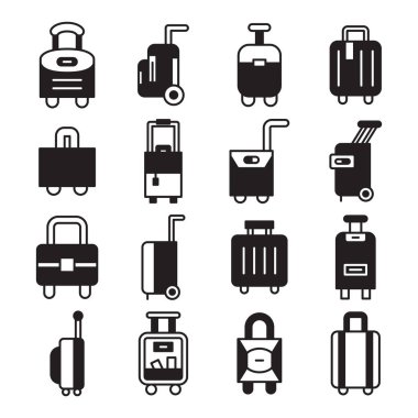 Bagaj ve seyahat çantası simgeleri dizaynı