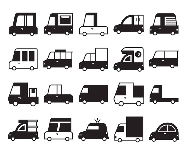 Car Truck Van Transportation Icon Glyph Design — Vector de stock