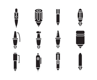 pen and pencil icons set vector illustration