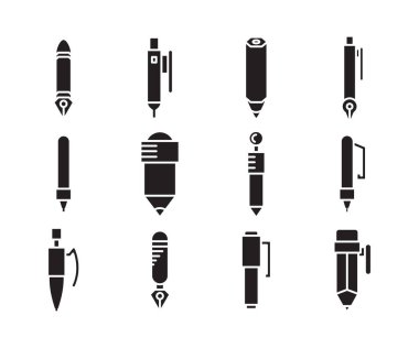 pen icon set vector illustration
