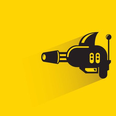 space gun and futuristic gun weapon on yellow background