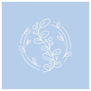 decorative flowers and leaves line illustration vector