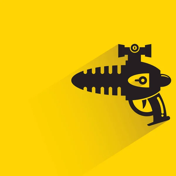 Space Gun Futuristic Gun Weapon Yellow Background — Stockový vektor