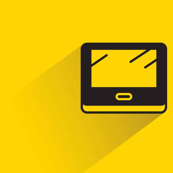Tablet Shadow Yellow Background — Wektor stockowy