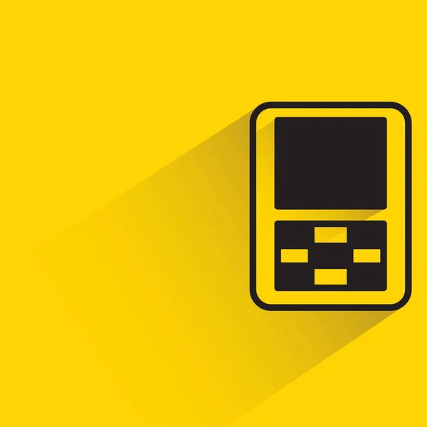 Мобільний Телефон Тіні Жовтому Фоні — стоковий вектор