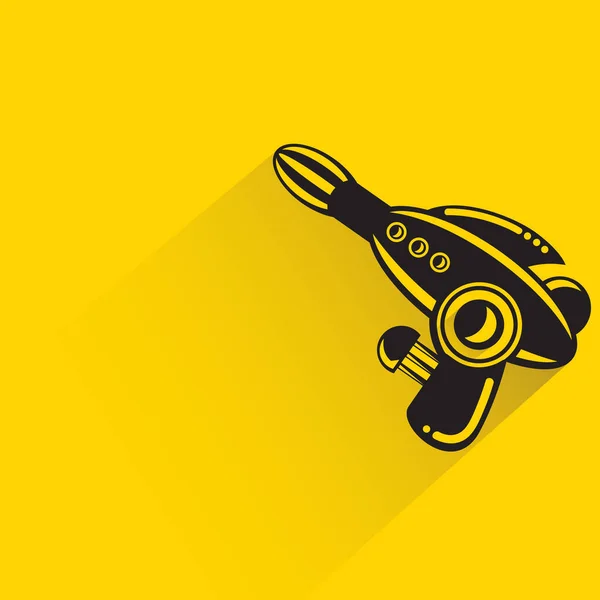 Space Gun Futuristic Gun Weapon Yellow Background — Stok Vektör