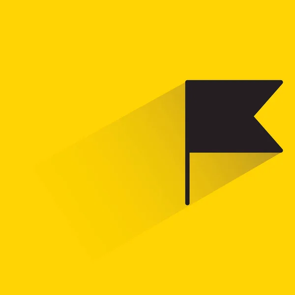Ikona Flagi Cieniem Żółtym Tle — Wektor stockowy
