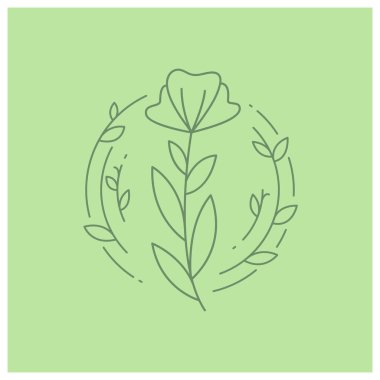 decorative flowers and leaves line illustration vector