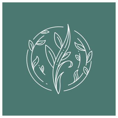 decorative flowers and leaves line illustration vector