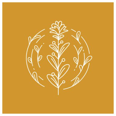 decorative flowers and leaves line illustration vector