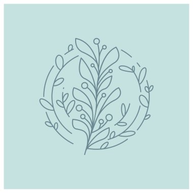 decorative flowers and leaves line illustration vector