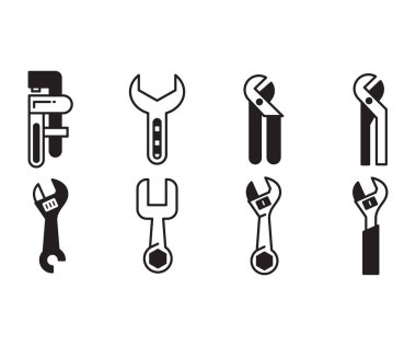 wrench and tool icons set vector
