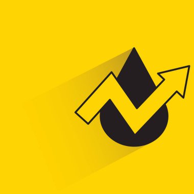 oil drop and graph with shadow on yellow background
