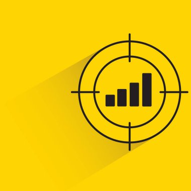 Çapraz hedef sarı arkaplanlı bar tablosu