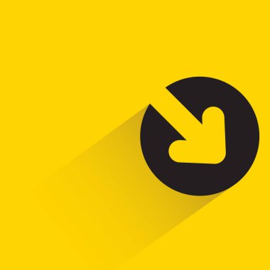 download arrow icon with shadow on yellow background