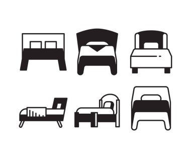 bed and mattress icons set vector illustration