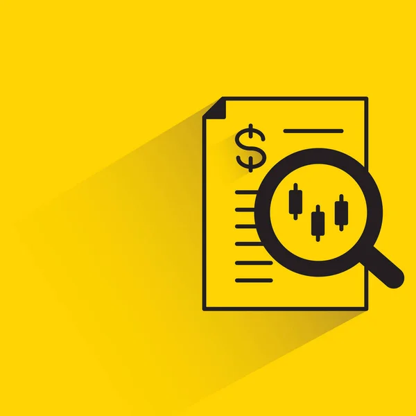 Financial Analysis Document Yellow Background — Archivo Imágenes Vectoriales