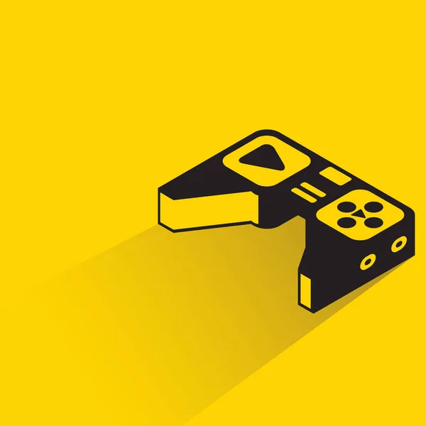 Gamepad Mit Schatten Auf Gelbem Hintergrund — Stockvektor