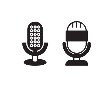 microphone icons set vector illustration
